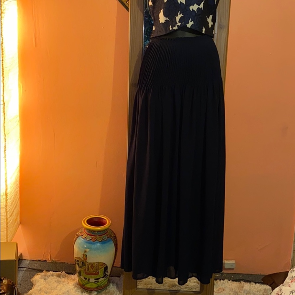 Navy Blue Maxi Skirt